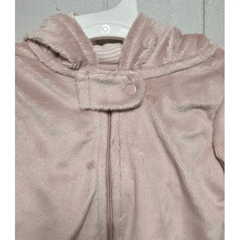 Carters Just One You Baby Pink Fleece Pram Suit Hooded Bear Footie 6M 1T933110